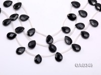 Wholesale 13x18mm Black Drip-shaped Faceted Agate Beads String