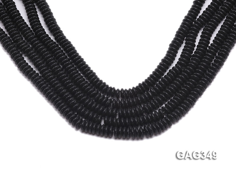 Wholesale 8x3mm Black Wheel-shaped Agate Pieces String