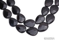 Wholesale 30x40mm Black Drip-shaped Faceted Agate Pieces String