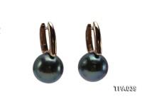 Gorgeous 9mm Peacock Tahitian Pearl Earring with 14k Gold