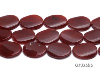 Wholesale 25x35mm Red Oval Agate Pieces String