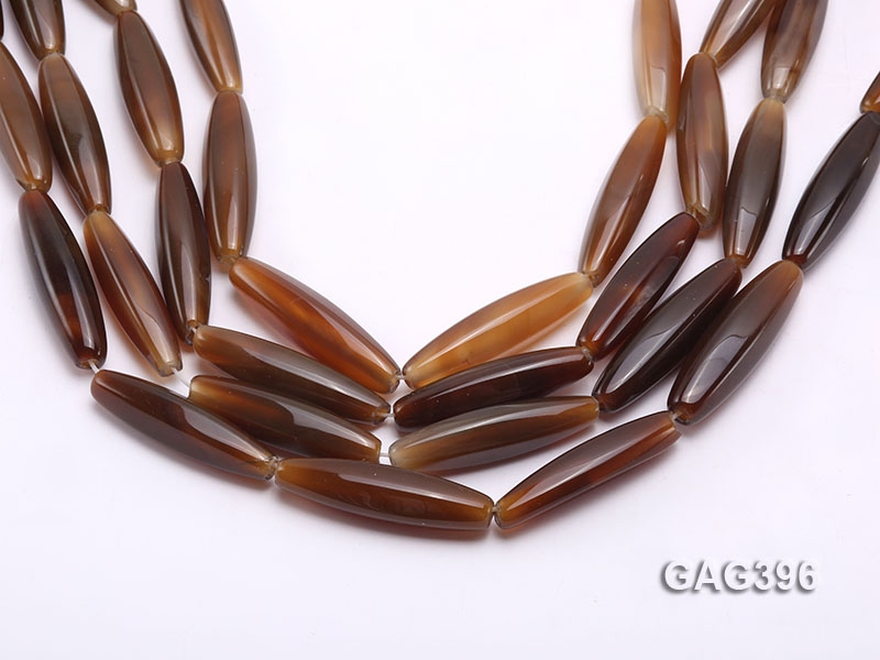 Wholesale 10x40mm Brown Bar-shaped Agate String