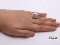 14mm white round Edison pearl ring