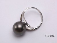 12mm Black Tahitian Pearl Silver Ring