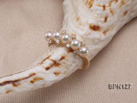 4.5mm Round White Akoya Pearl Ring in 14K Gold