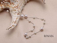 8.5mm White Round Akoya Pearl Chain Necklace in 18K Gold