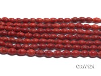 Wholesale 9x7mm Rice-shaped  Red Sponge Coral Beads Loose String