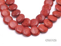Wholesale 30mm Button-shaped Red Sponge Coral Beads Loose String