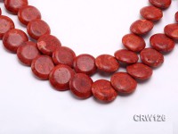Wholesale 25mm Button-shaped Red Sponge Coral Beads Loose String