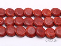 Wholesale 25mm Button-shaped Red Sponge Coral Beads Loose String
