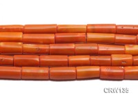 Wholesale 11×25 Pillar-shaped Orange Coral Beads Loose String