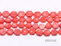Wholesale 14mm Hexagon Pink Coral Pieces Loose String