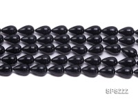 Wholesale 12x18mm Black Drip-shaped Seashell Pearl String