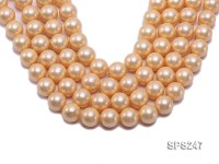Wholesale 18mm Round Yellow Seashell Pearl String