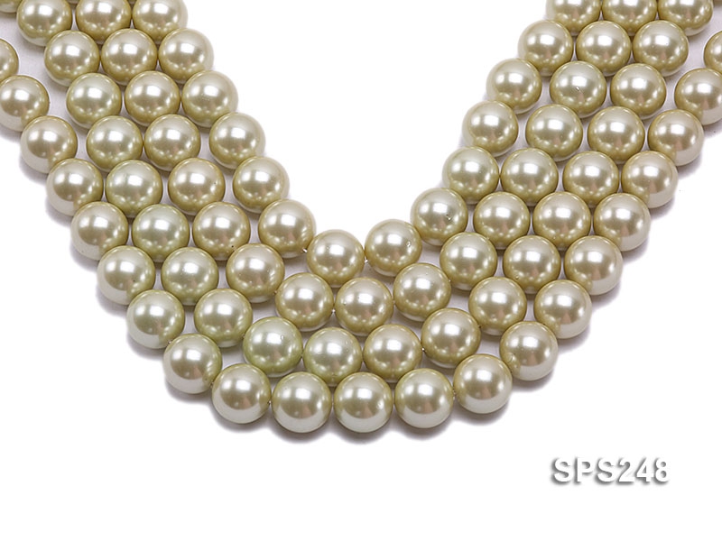 Wholesale 16mm Round Olive Seashell Pearl String