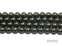 Wholesale 14mm Round Deep Green Seashell Pearl String