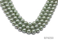 Wholesale 14mm Round Green Seashell Pearl String