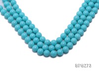Wholesale 12mm Round Sky-blue Seashell Pearl String