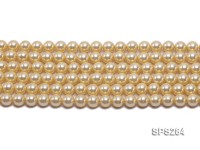 Wholesale 10mm Round Golden Seashell Pearl String