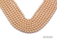 Wholesale 8mm Round Golden Seashell Pearl String