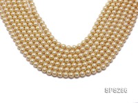Wholesale 8mm Round Champagne Seashell Pearl String