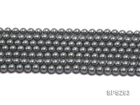 Wholesale 8mm Round Black Seashell Pearl String