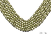 Wholesale 8mm Round Green Seashell Pearl String