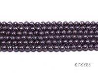 Wholesale 8mm Round Purple Seashell Pearl String