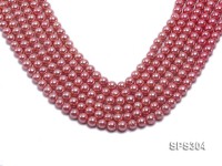 Wholesale 8mm Round Pink Seashell Pearl String