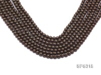 Wholesale 6mm Round Coffee Grey Seashell Pearl String