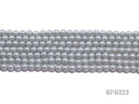 Wholesale 6mm Round Silver Grey Seashell Pearl String