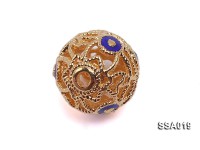 11mm Ball-shaped Silver Accessory with Cloisonne Decoration