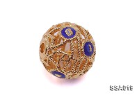 11mm Ball-shaped Silver Accessory with Cloisonne Decoration