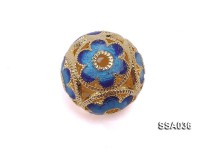 12mm Ball-shaped Silver Accessory with Cloisonne Decoration