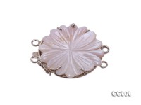 30mm Double-row Seashell Flower Clasp with Sterling Silver