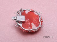 35mm Three-row Coral Flower Clasp with Sterling Silver