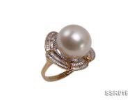 15mm Shiny Golden South Sea Pearl Ring