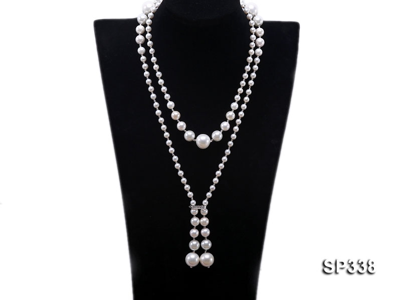 Classy 6-16mm White South Sea Shell Pearl Necklace
