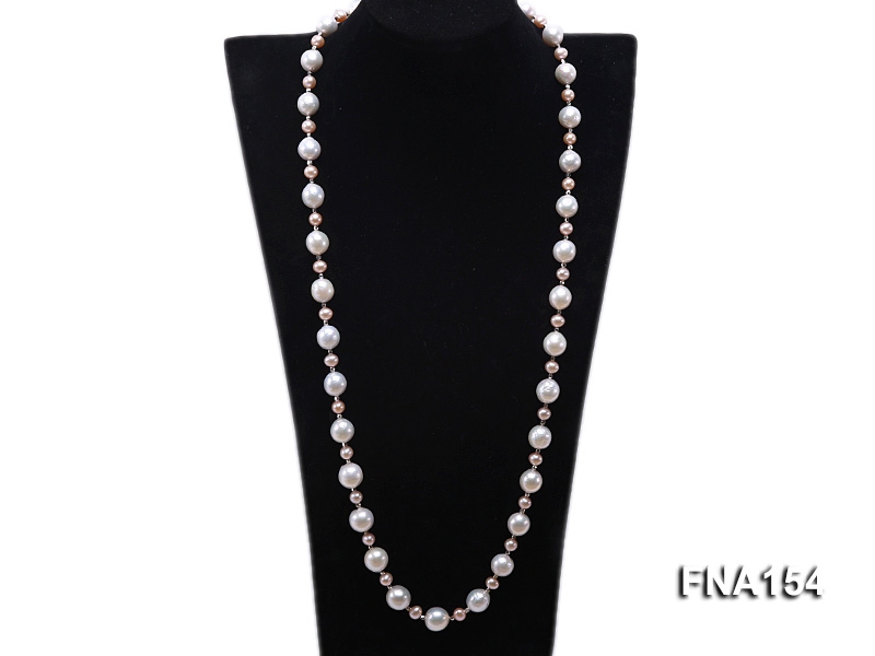 11.5-13.5mm Classy White Edison Pearl Long Necklace