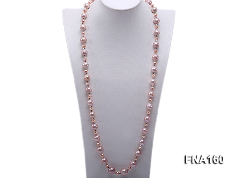 12.5-15.5mm Classy Lavender Edison Pearl Long Necklace