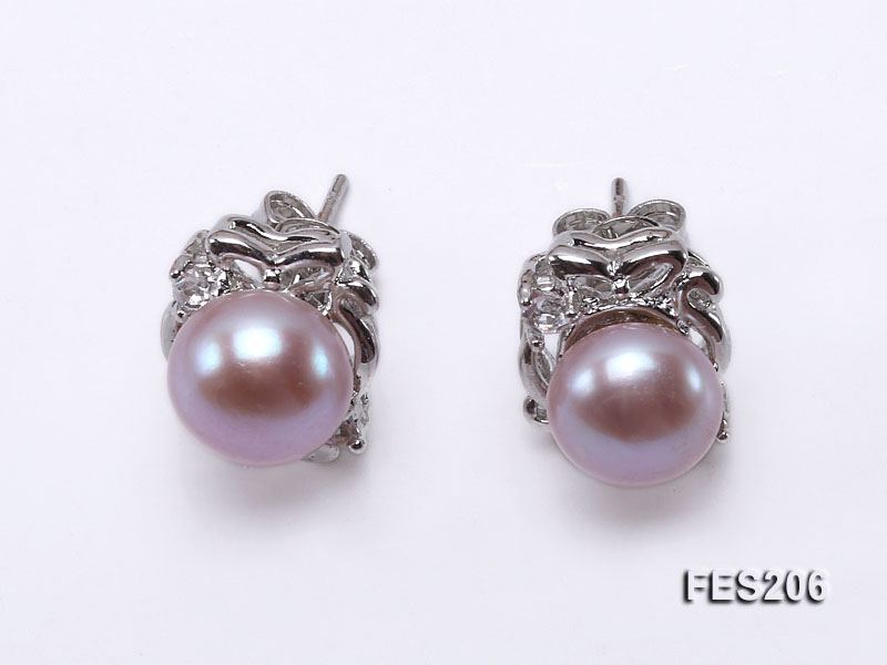 7mm Lavender Flat Freshwater Pearl Earrings