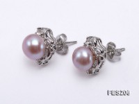 7mm Lavender Flat Freshwater Pearl Earrings