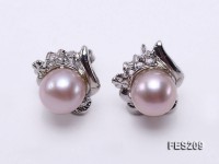 7.5mm Lavender  Flat Freshwater Pearl Earrings