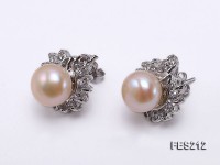 10mm Pink Flat Freshwater Pearl Earrings
