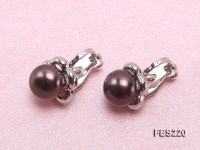 8mm Black  Flat Cultured Freshwater Pearl Clip-on Earrings