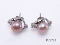 8mm Lavender Flat Freshwater Pearl Earrings