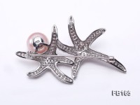 Starfish-like 12mm Pink Near Round Freshwater Pearl Brooch