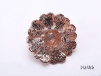 Flower-style 13mm White Round Edison Pearl Brooch