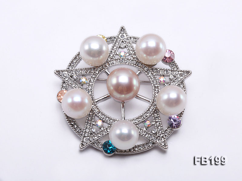 9-10mm White and Lavender Freshwater Pearl Brooch