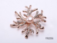 12.5mm Pink Near Round Freshwater Pearl Brooch